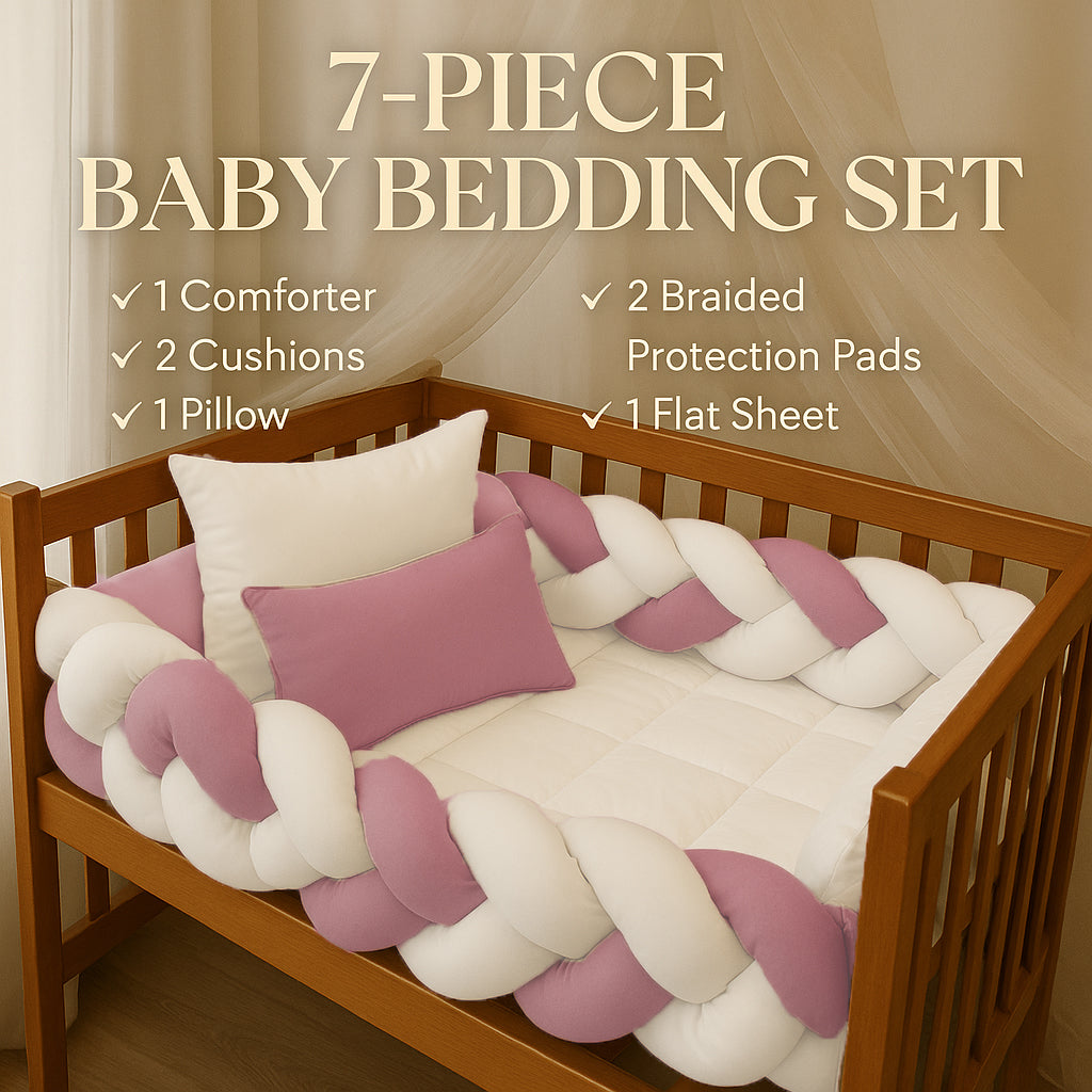 طقم لحاف بيبي مع جدولة 7 قطع