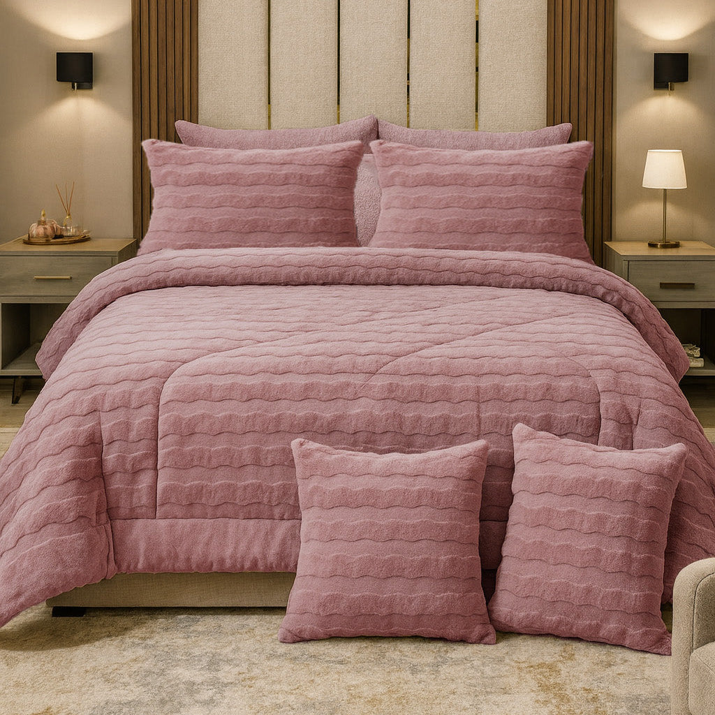 لحاف مزدوج فرو أرنب 8 قطع