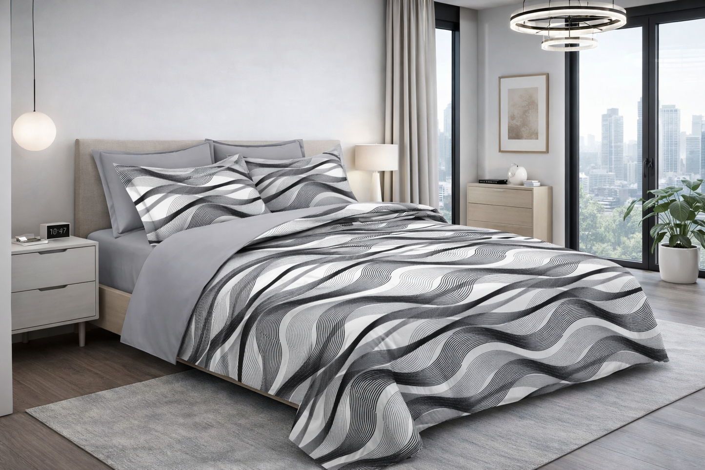 طقم لحاف مزدوج مايكروفايبر 6 قطع