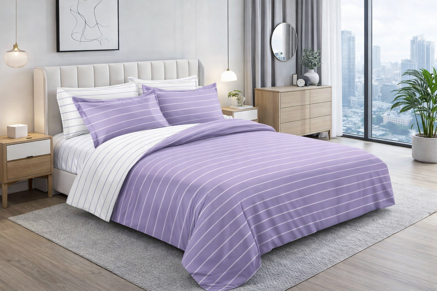 طقم لحاف مزدوج مايكروفايبر 6 قطع