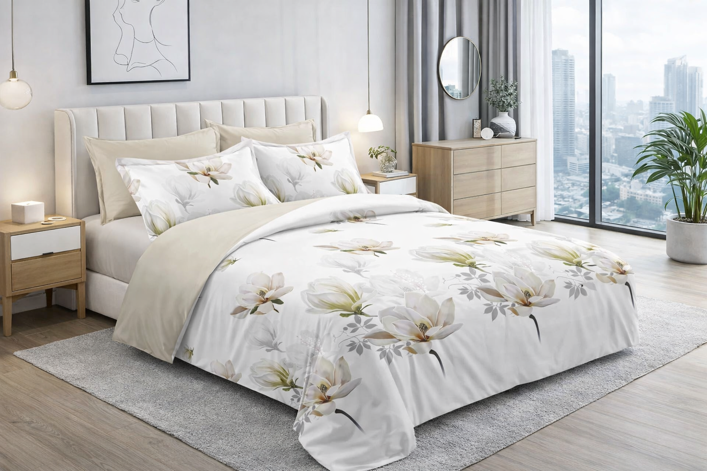 طقم لحاف مزدوج مايكروفايبر 6 قطع