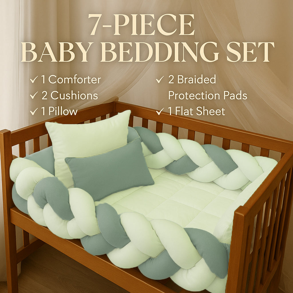 طقم لحاف بيبي مع جدولة 7 قطع
