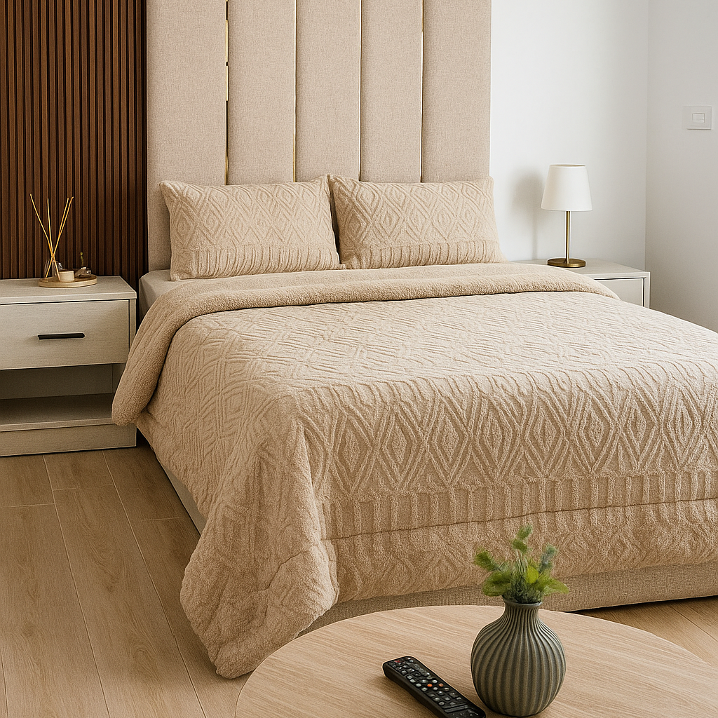 لحاف مزدوج فرو محفر 4 قطع