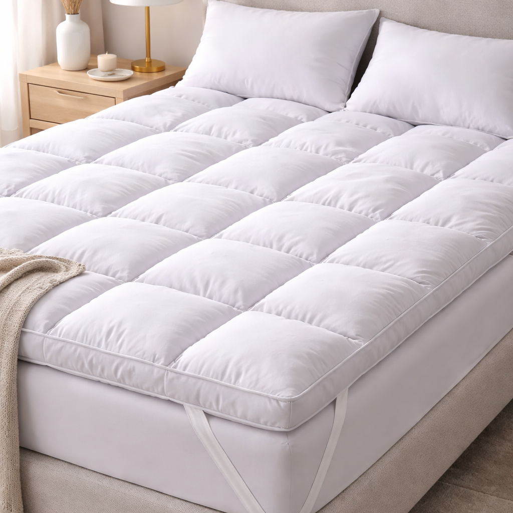Natural Feather Twin Mattress Topper I لباد فرشة ريش طبيعي مفرد