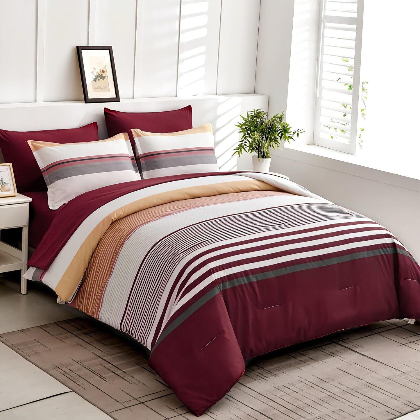 طقم لحاف مزدوج صيفي 6 قطع