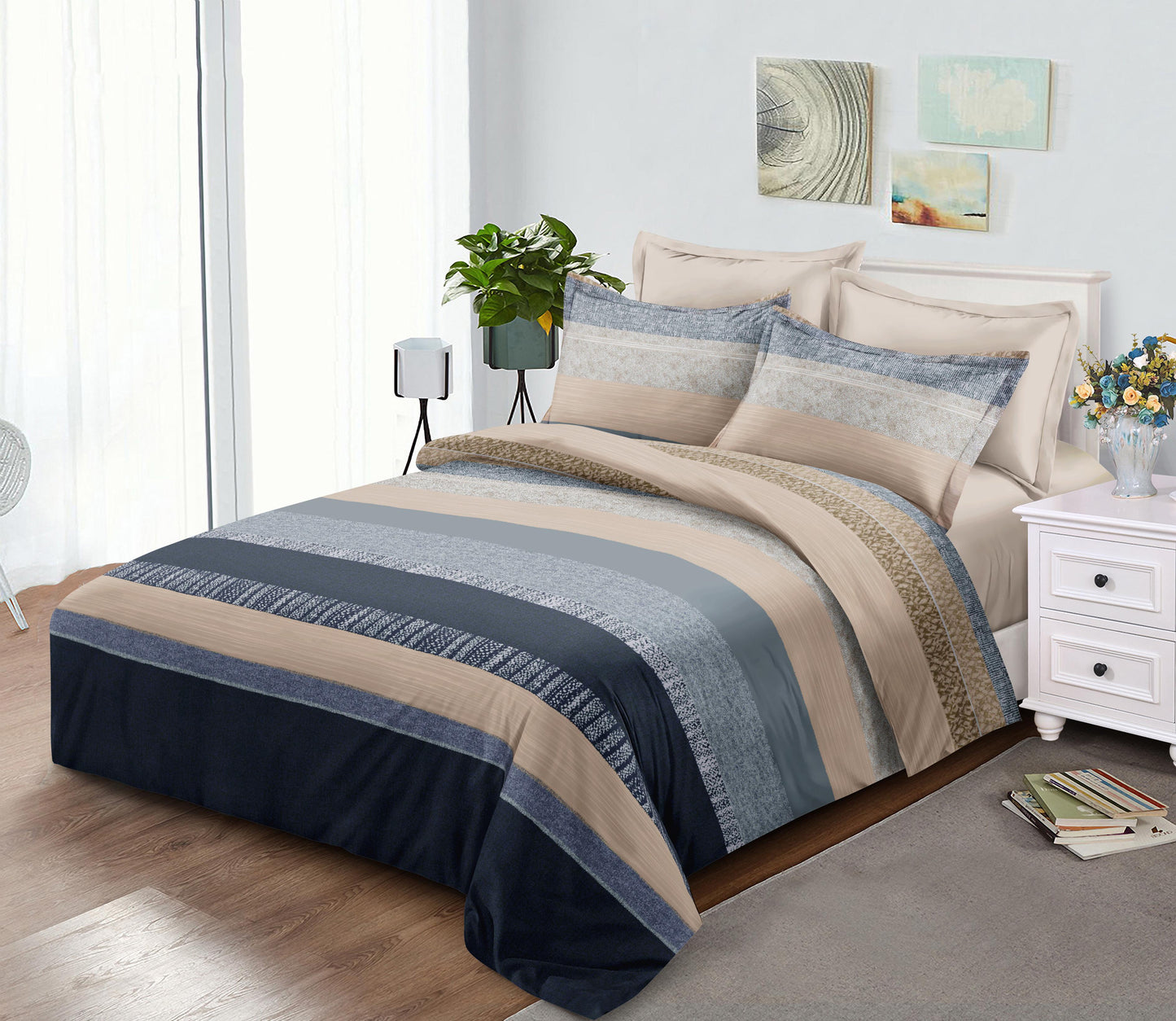 طقم لحاف مزدوج صيفي 6 قطع