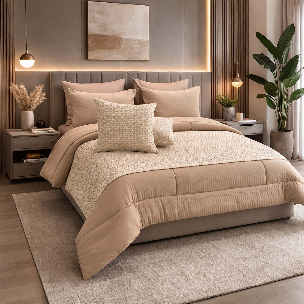 طقم لحاف مزدوج رنكل مع رنر 9 قطع