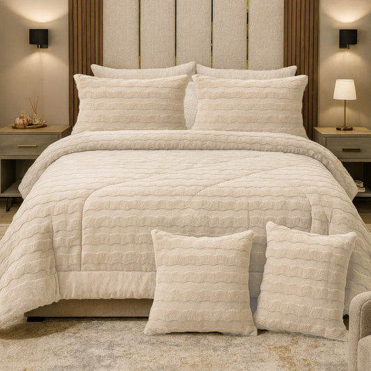 لحاف مزدوج فرو أرنب 8 قطع