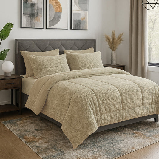 طقم لحاف مزدوج فرو أرنب 6 قطع