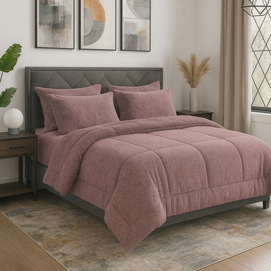 طقم لحاف مزدوج فرو أرنب 6 قطع