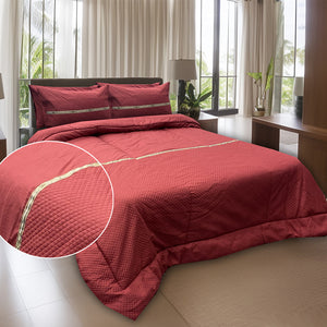 Double 6-piece embroidered comforter set
