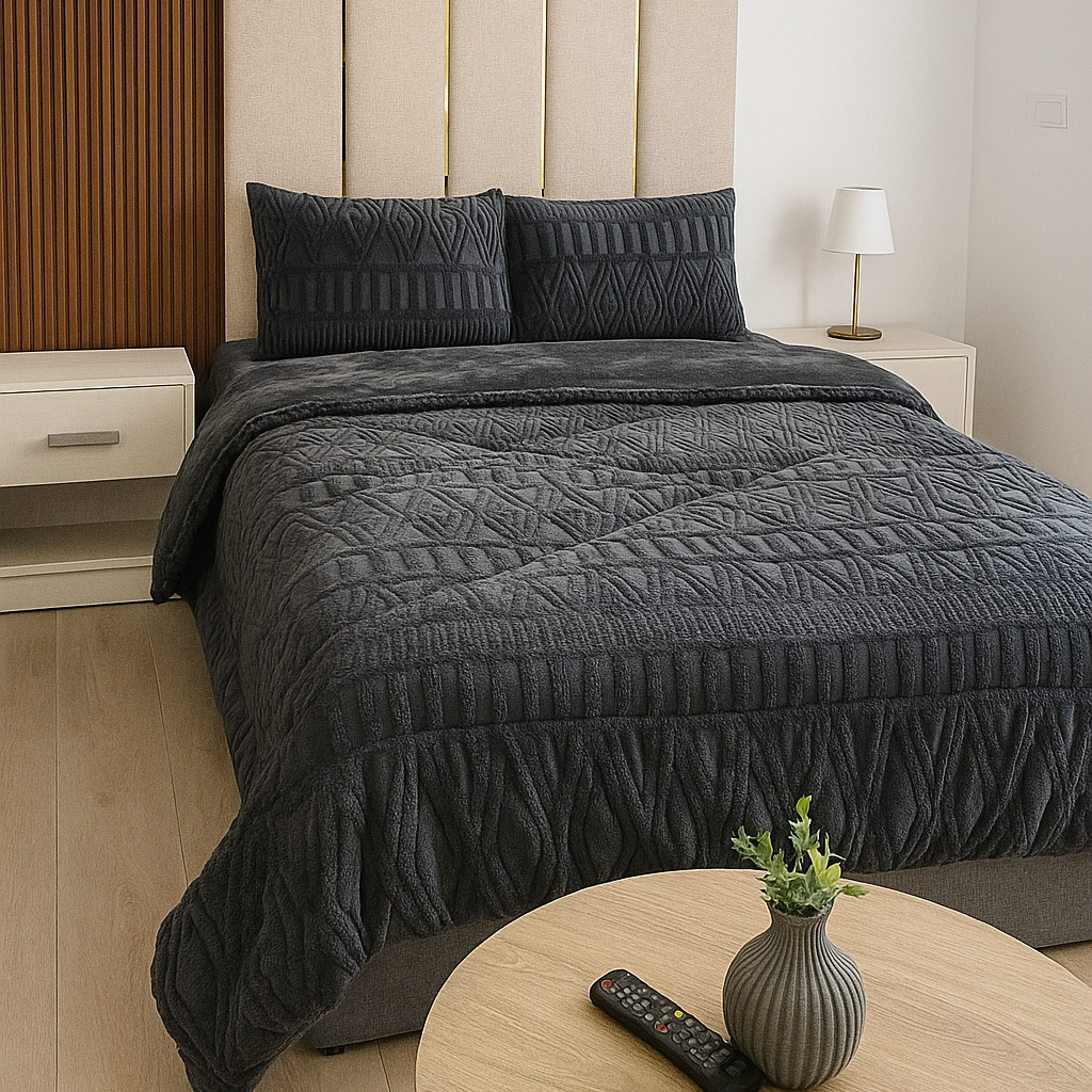 لحاف مزدوج فرو محفر 4 قطع