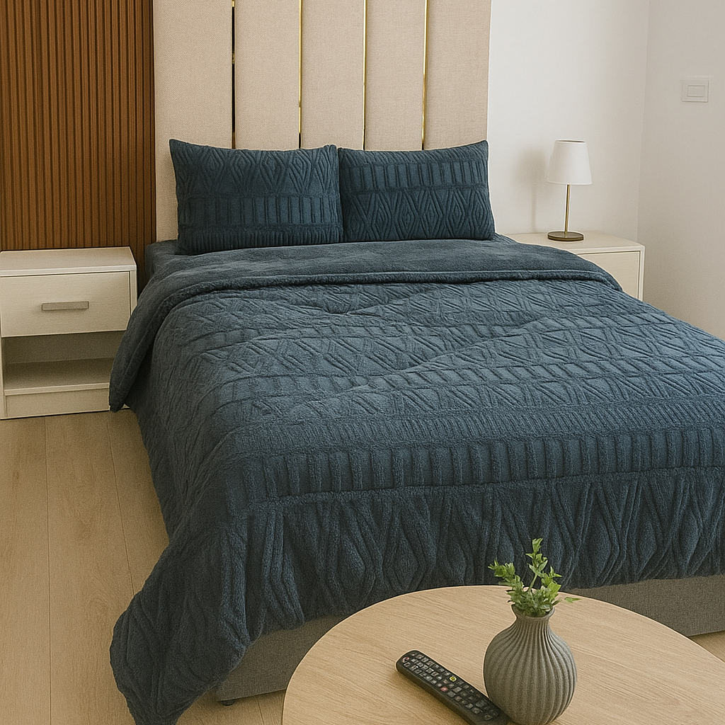 لحاف مزدوج فرو محفر 4 قطع