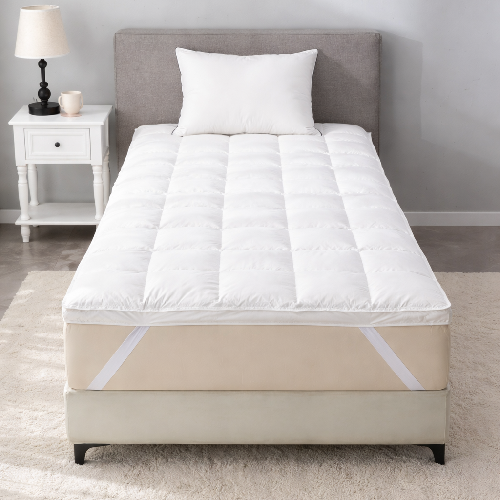 Natural Feather Twin Mattress Topper I لباد فرشة ريش طبيعي مفرد