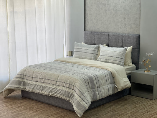 6 Pieces Double Quilt Set Jacquard Embroidery