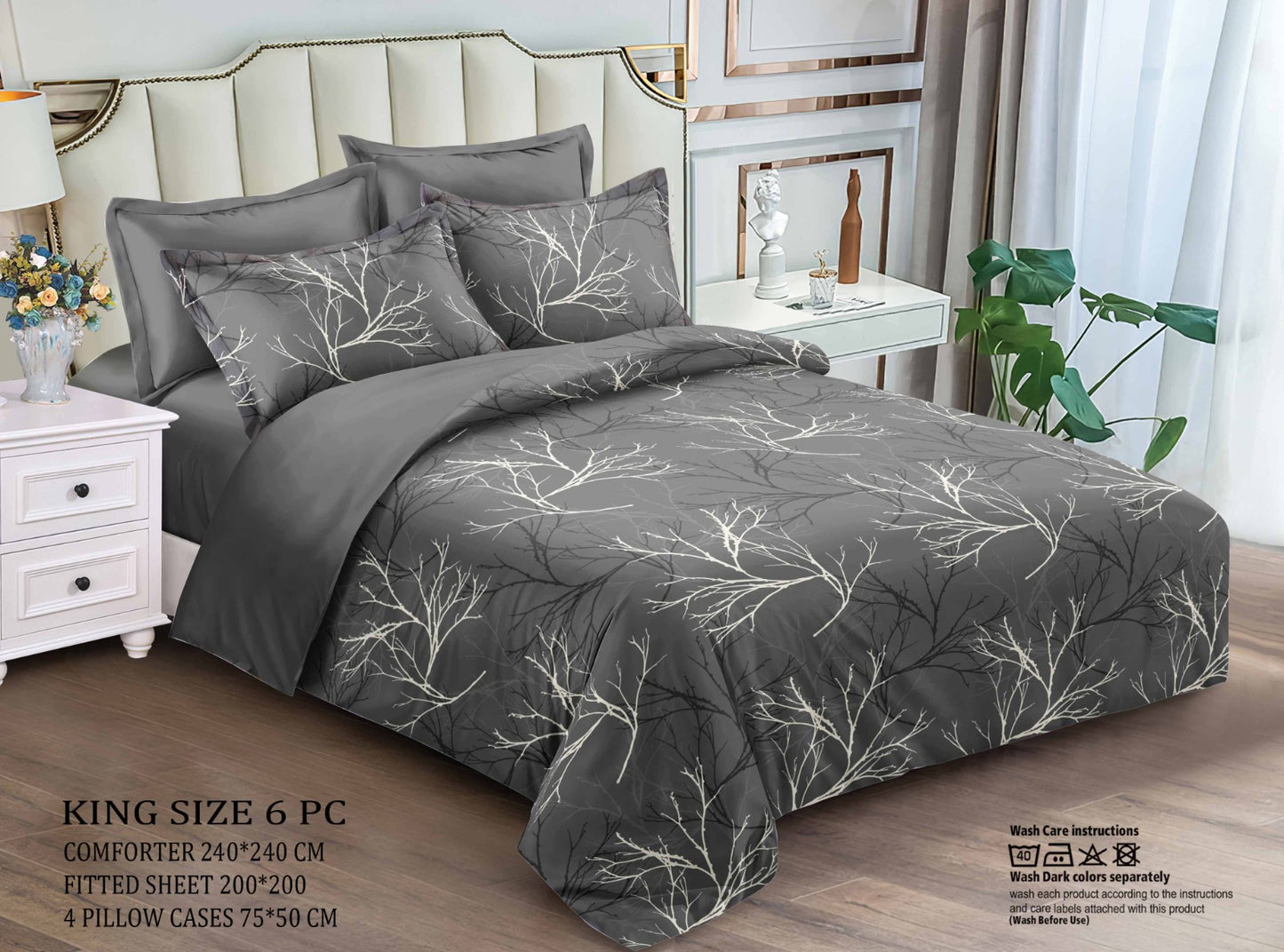 Microfiber double duvet set, 6 pieces