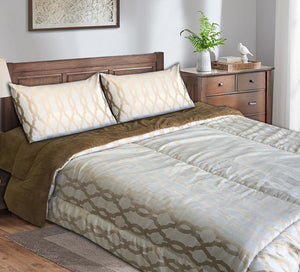 Double Comforter Set 4 Pieces Linen With Fur
